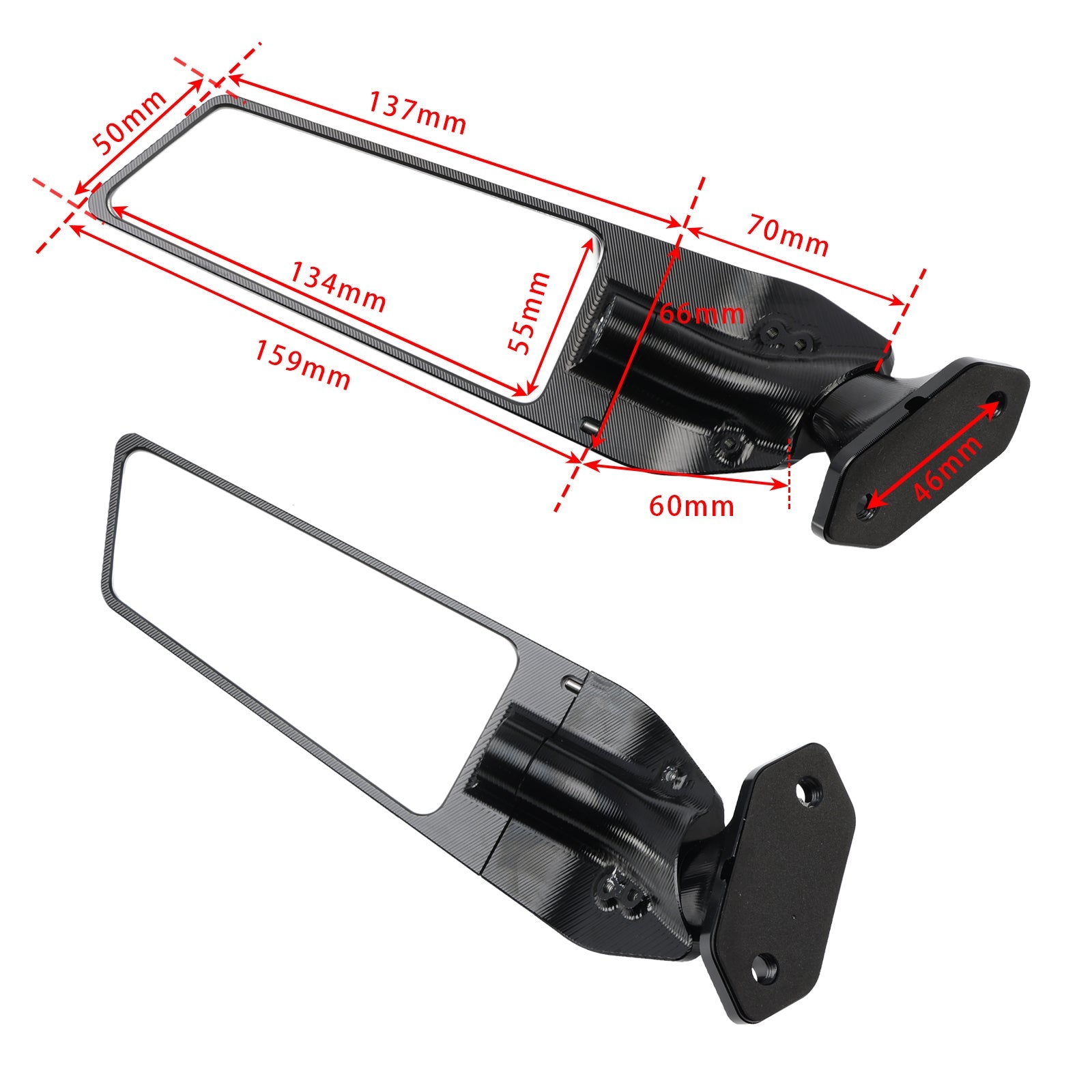 2013-2022 Kawasaki ZX-6R 636 CNC Aluminum Winglet Mirror Wing Mirror Generic
