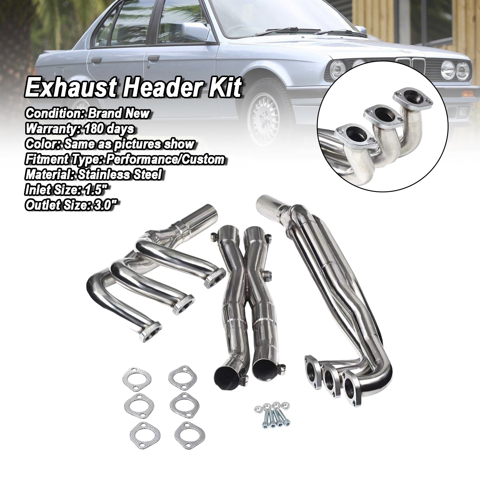 1986-1987 BMW 325es Stainless Steel Exhaust Manifold Header