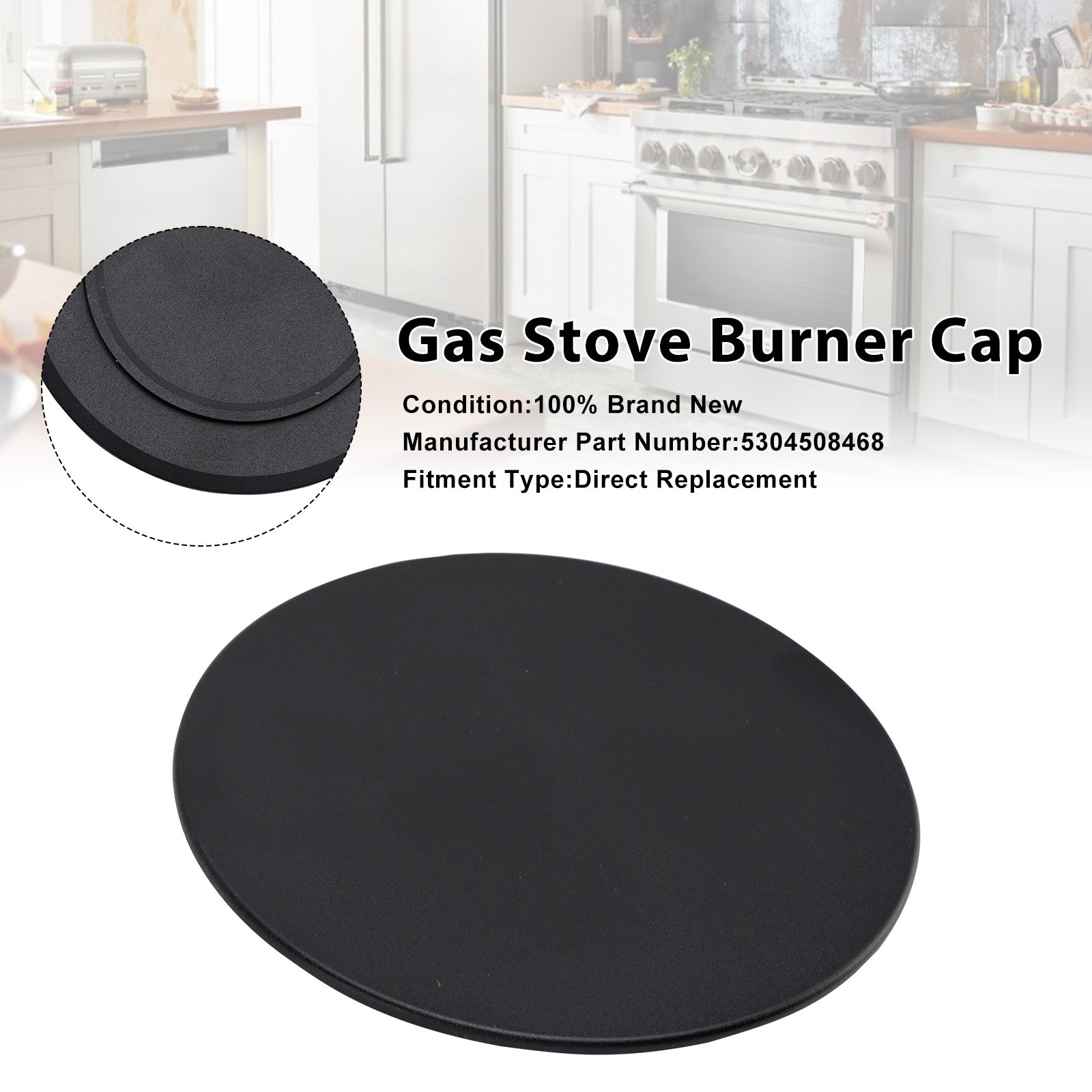 Gas Stove Burner Cap 5304508468 Range Surface Burner Cap Fit for Frigidaire