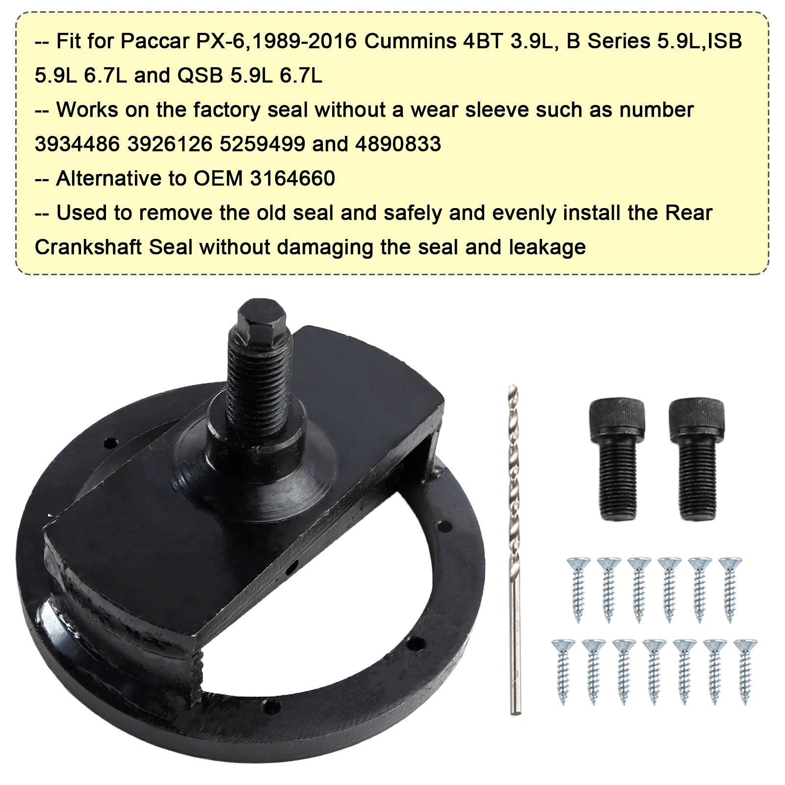 1989-2016 Cummins 3.9L 5.9L 6.7L Front+Rear Crankshaft Seal Remover & Installer Tool