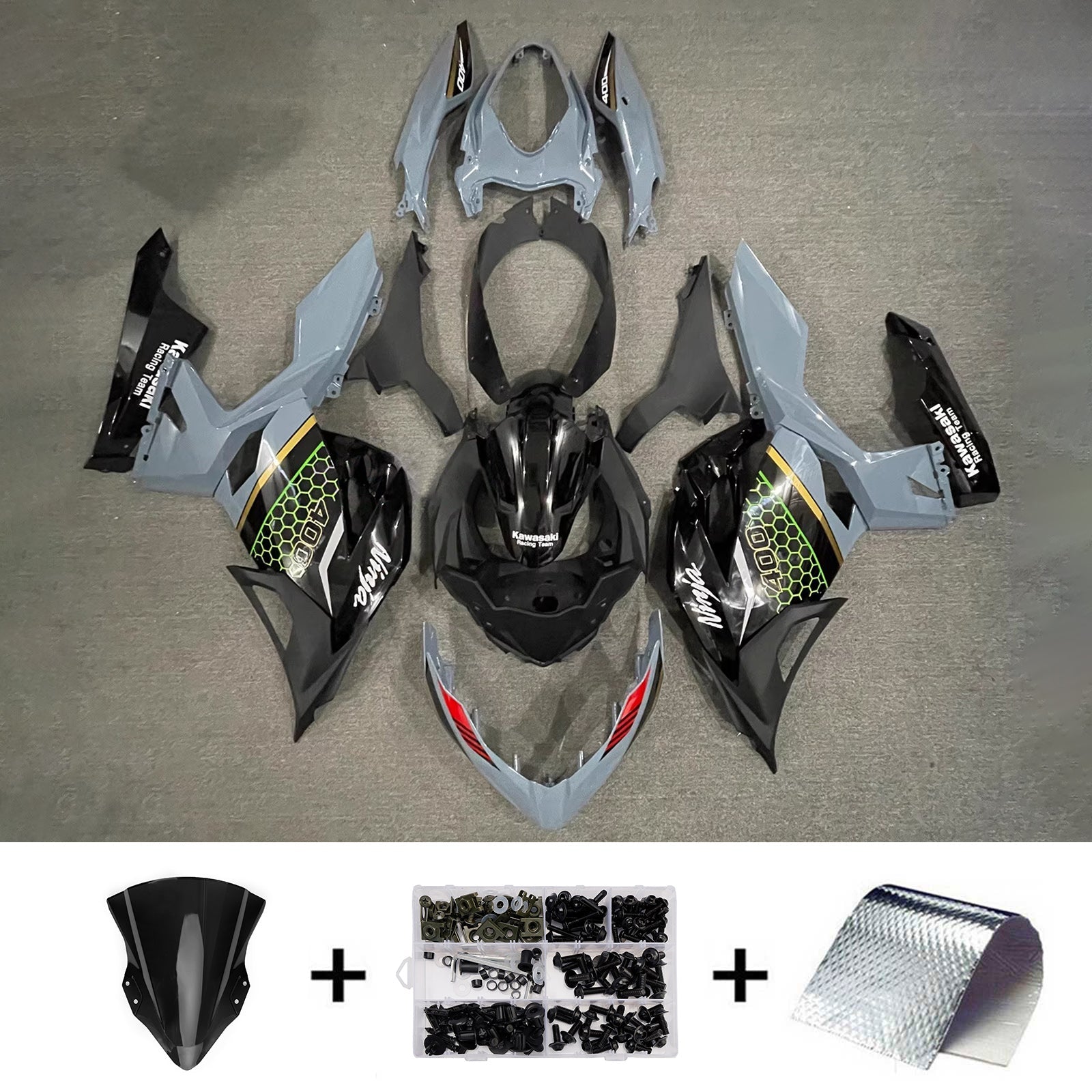 Injection Fairing Kit Bodywork Plastic ABS fit For Kawasaki EX400 Ninja400 2018-2024
