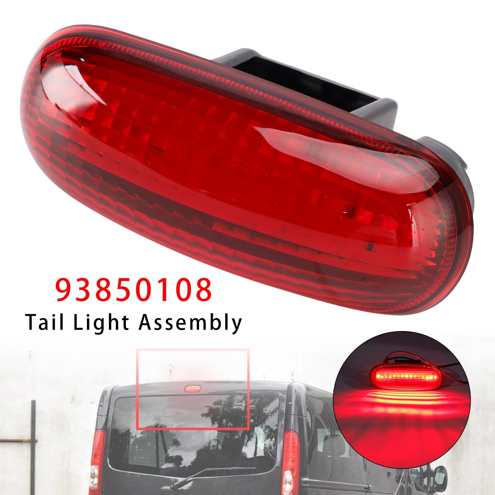 Rear High Level Third Brake Light 93850108 For Vauxhall Vivaro A X83 01-2014 Red