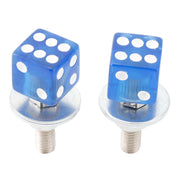 2x Custom DICE License Plate Bolt Screw Blue Plastic Motorcycle Chopper Bobber