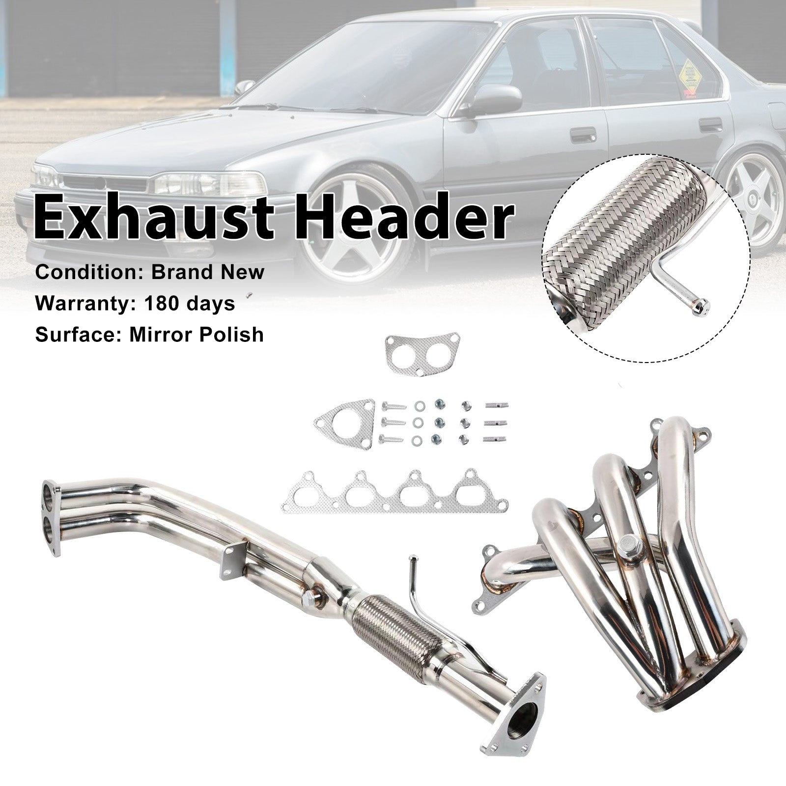 Exhaust Manifold Header Fit Honda Accord 2.2L 1990-1993 4-2-1 Tri-Y