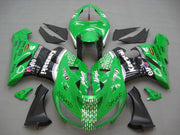 2005-2006 Kawasaki ZX6R 636 Fairings Green Black No.56 Nakano Racing Generic