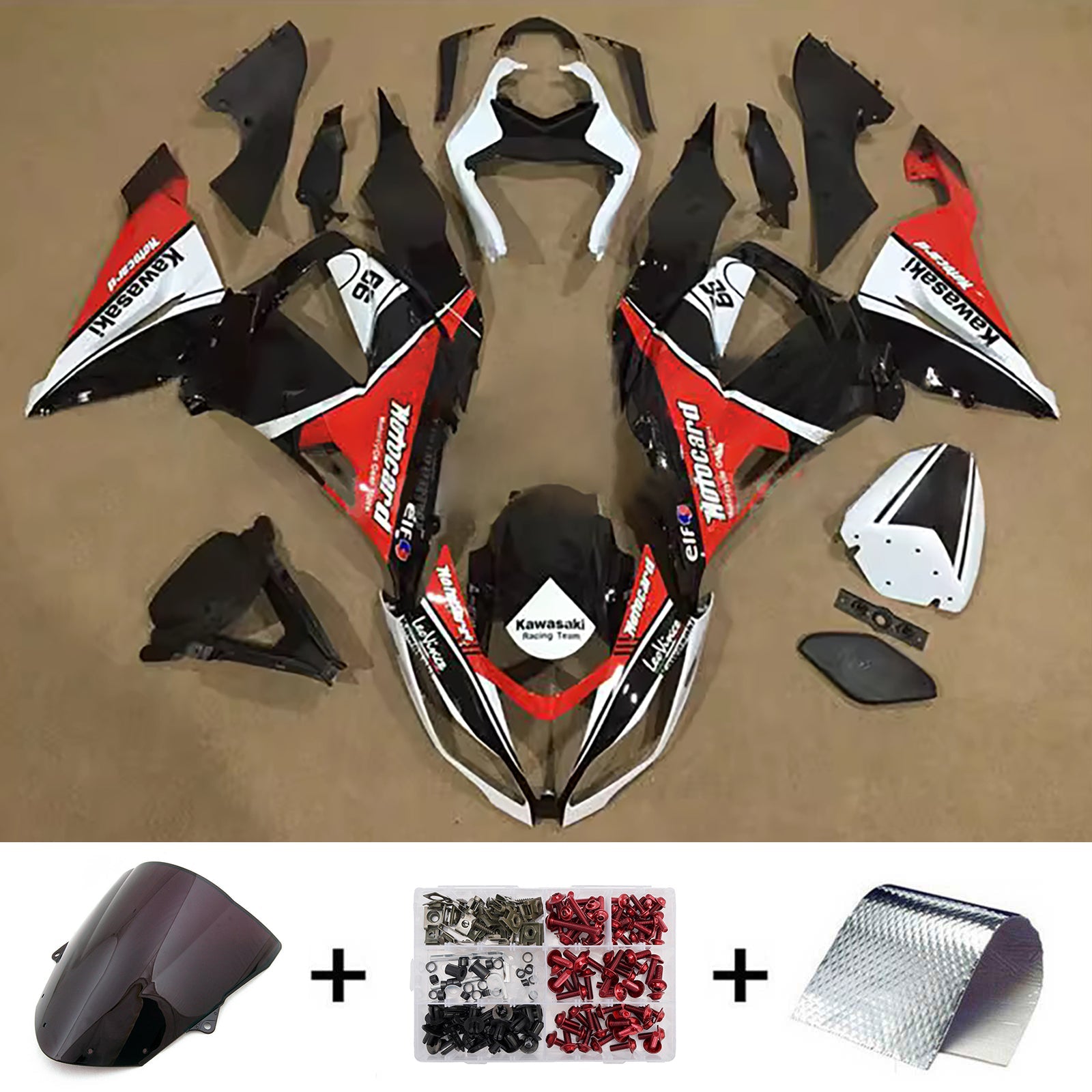 Injection Fairing Kit Bodywork Plastic ABS fit For Kawasaki ZX6R 636 2013-2018