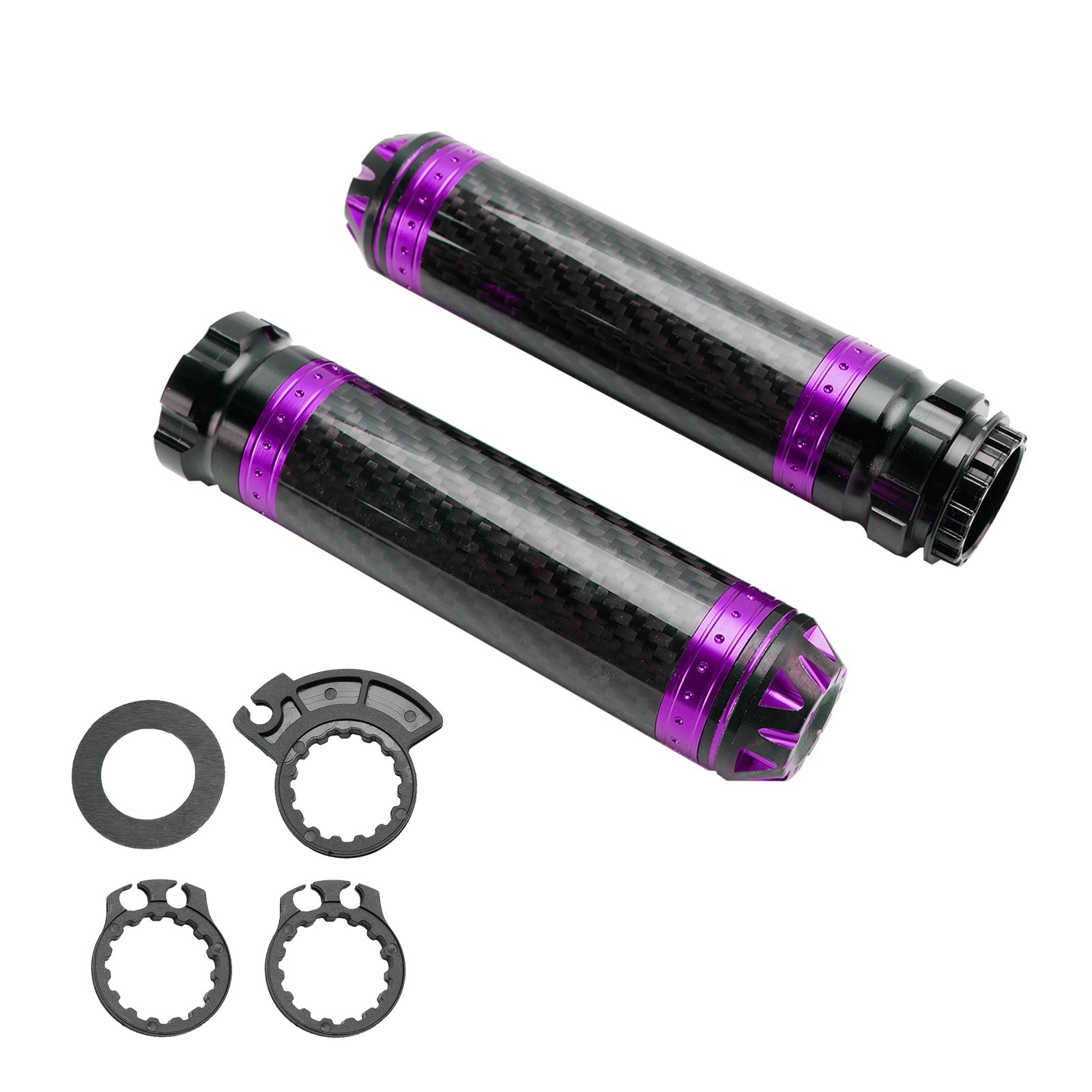 7/8"/22Mm Motorcycle Handle Bar Hand Grips Carbon Universal Green For Motorcycle Silver