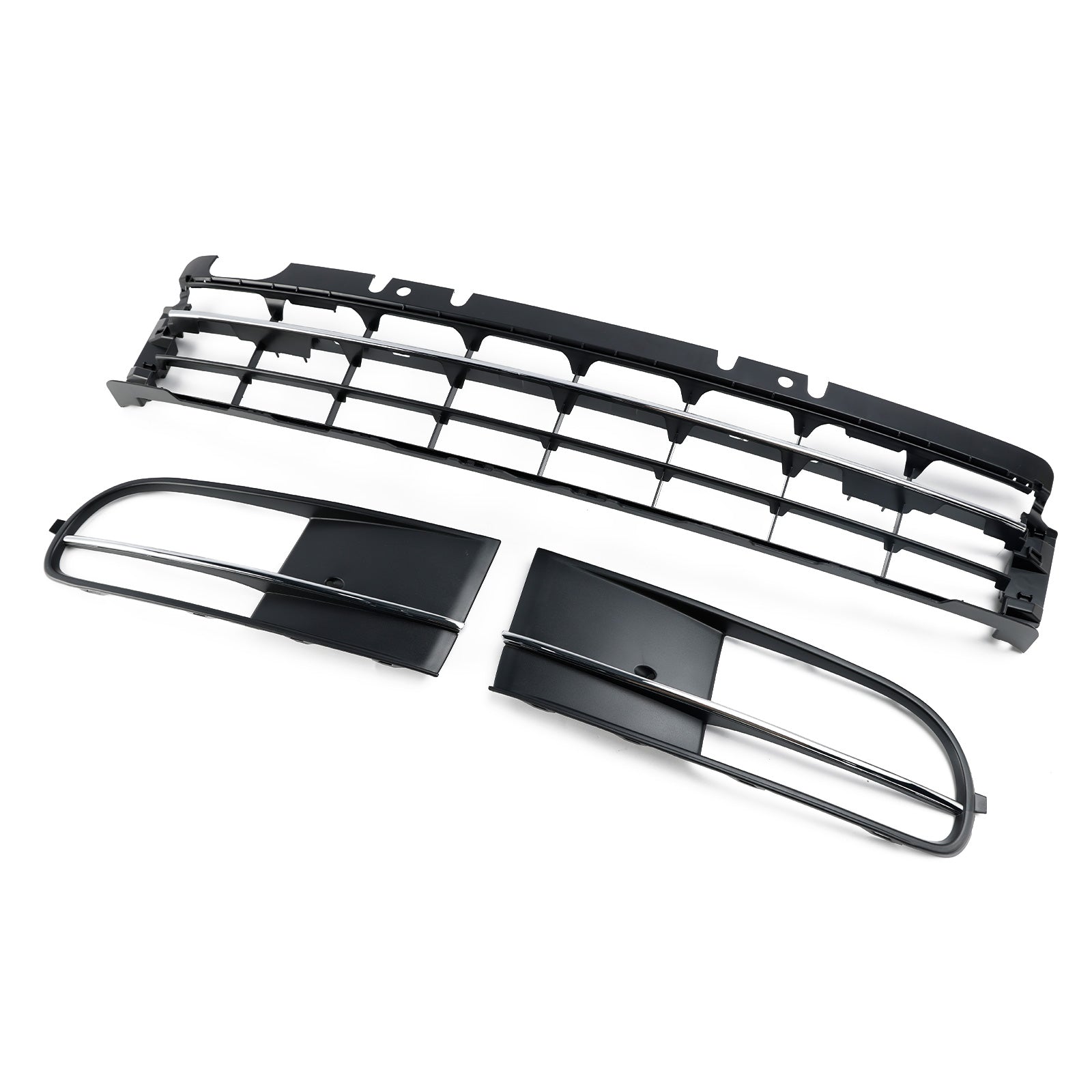 2012-2016 VW Beetle W/ Front Bumper Lower Grille + Fog Light Grill Chrome