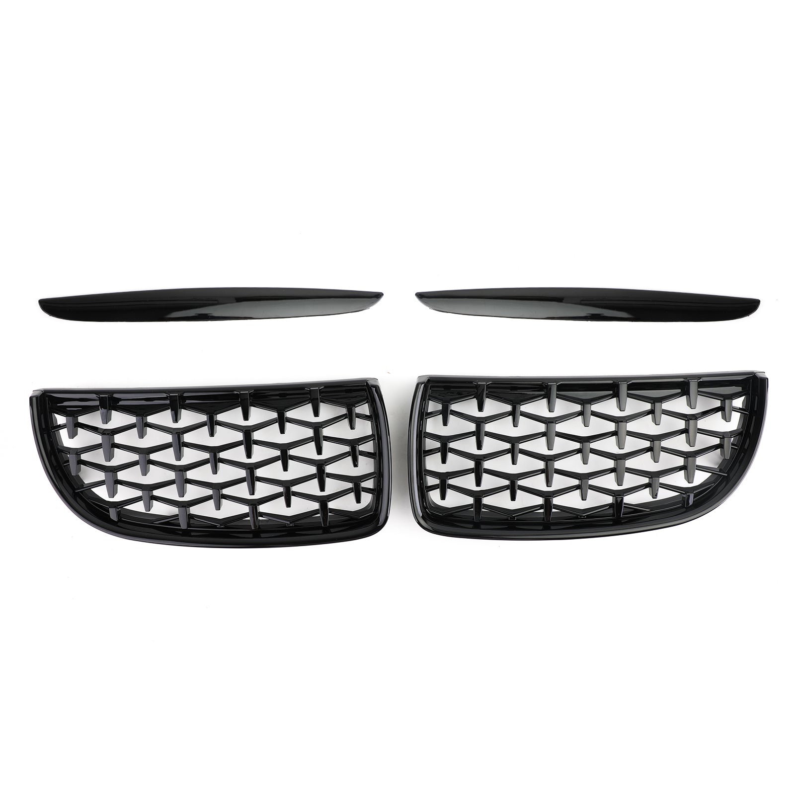 Meteor Black Kidney Grill Mesh Grille Fit for BMW E90 3 Series Sedan 2005-2008 51712151895 51712151896 51712151897 51712151898 Generic