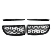 Meteor Black Kidney Grill Mesh Grille Fit for BMW E90 3 Series Sedan 2005-2008 51712151895 51712151896 51712151897 51712151898 Generic