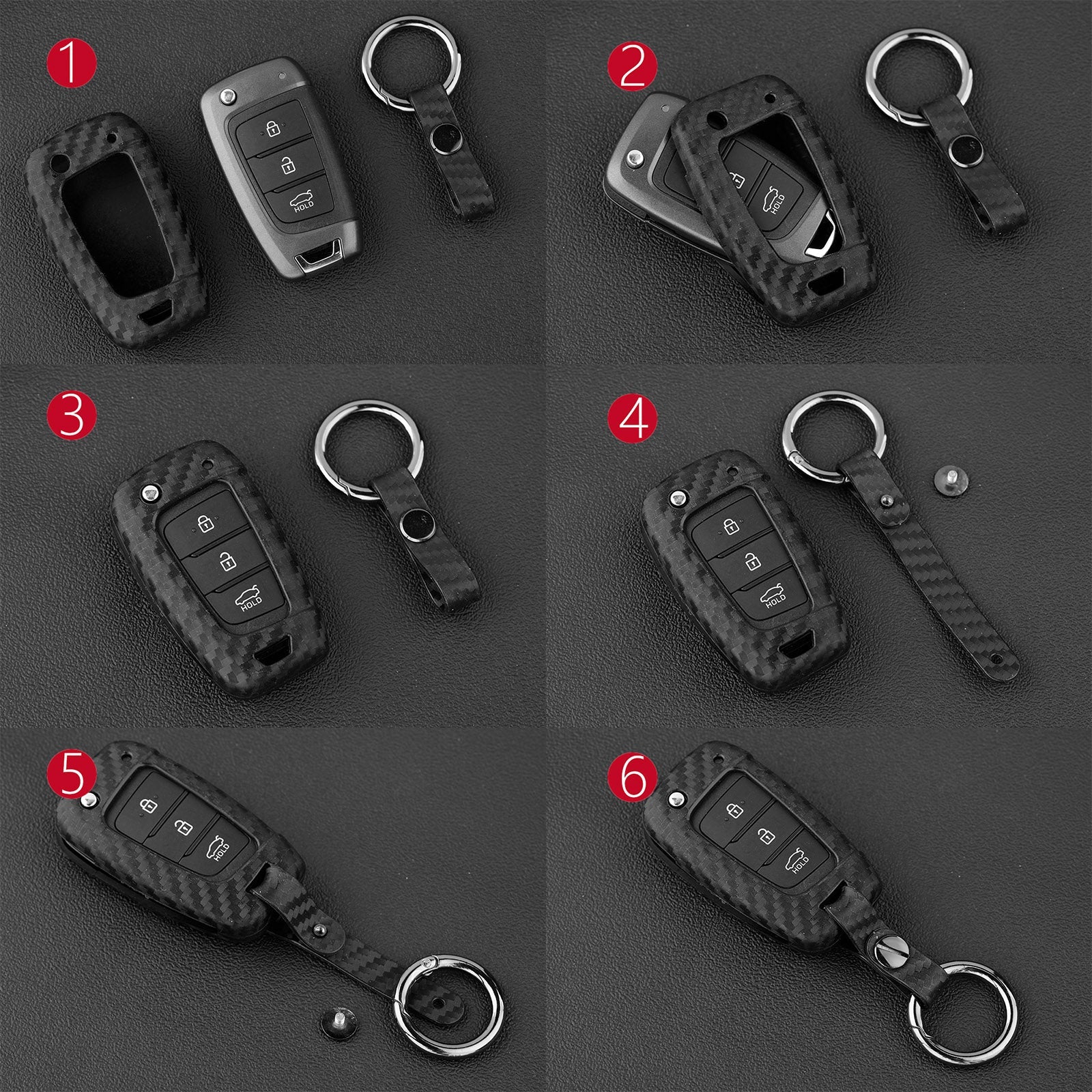 Leather Silicone Car Key Case Cover With Buckle For Honda Accord