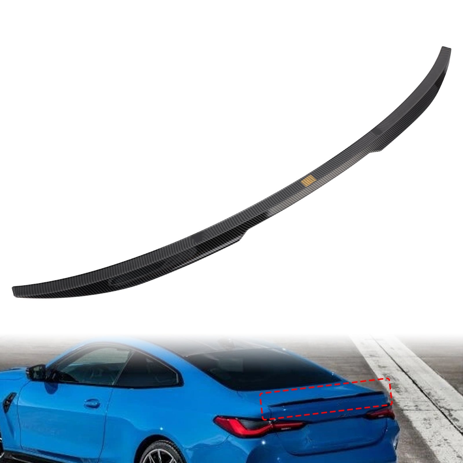 2020-ON BMW 4 Series G22 Coupe Model Carbon Fiber Look Rear Spoiler