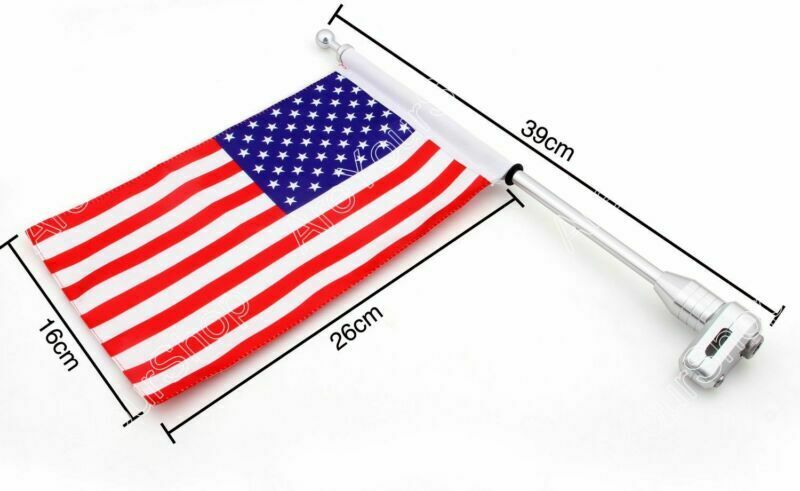 01-12 Pole USA American Luggage Flag Vertical GL1800 Honda GoldWing Rack