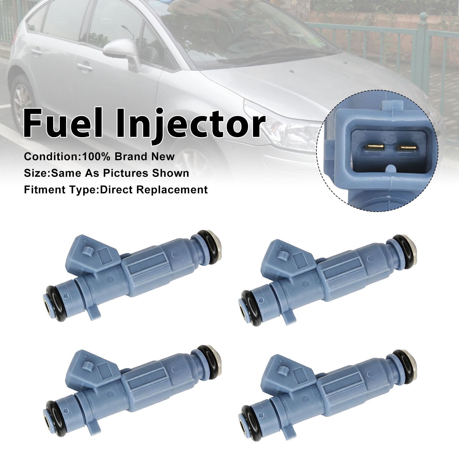 4Pcs Fuel Injector For Citroen C4 2004-2010 307 CC 2003-2008 0280156139