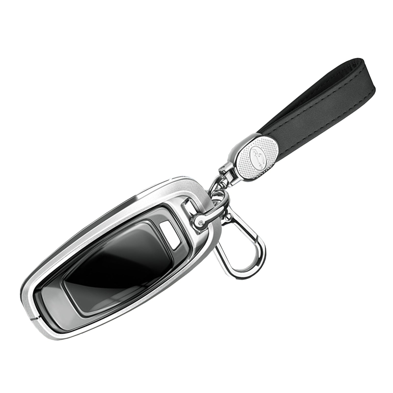 Aluminum Alloy TPU Silvery Car Key Case Cover With Buckle For Audi a6l a4l a3