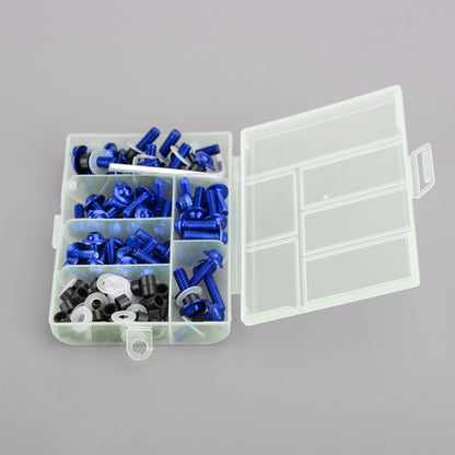 158Pcs Sportbike Windscreen Fairing Bolts Kit Fastener Clips Screws Blue