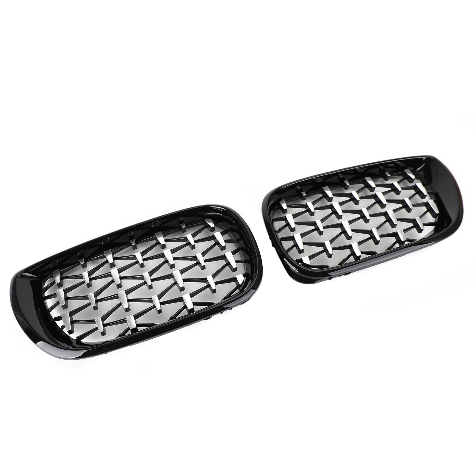 2002-2005 BMW E46 Saloon/Touring Facelift 4Dr Diamond Style Front Grille Black&Chrome/Chrome/Black Generic