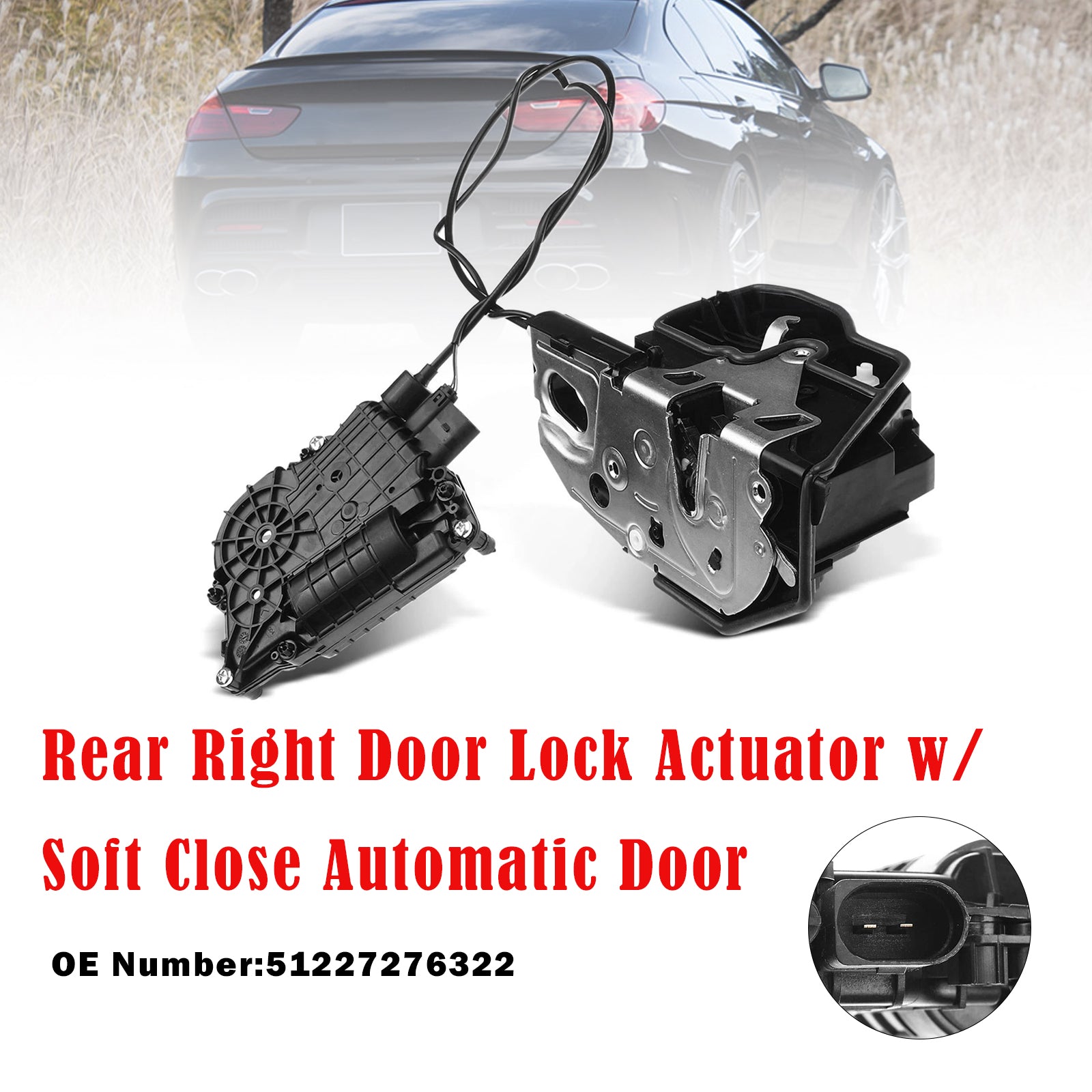 2013-2019 For BMW 650i Gran Coupe F06 V8 4.4L Sedan Rear Right Door Lock Actuator 51227276322
