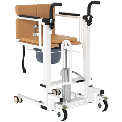 Patient Chair Hydraulic Transferred Lift Wheelchair w/180°Split Seat And Table
