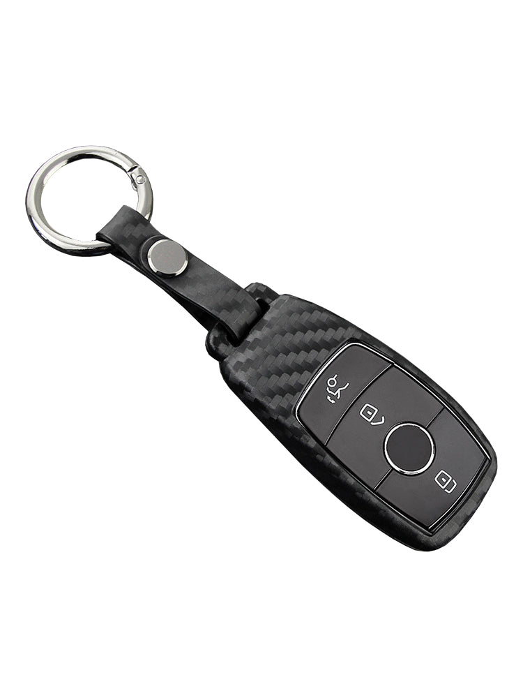 Leather Silicone Car Key Case Cover With Buckle For Mercedes-Benz E