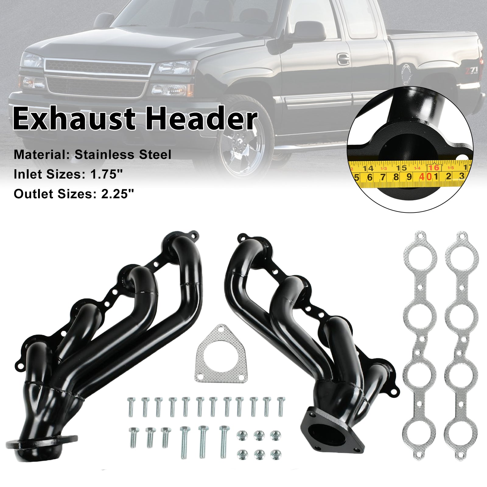 Exhaust Manifold Header Fit GMC Silverado 1500 2500 3500 4.8 5.3 6.0L 2002-2013