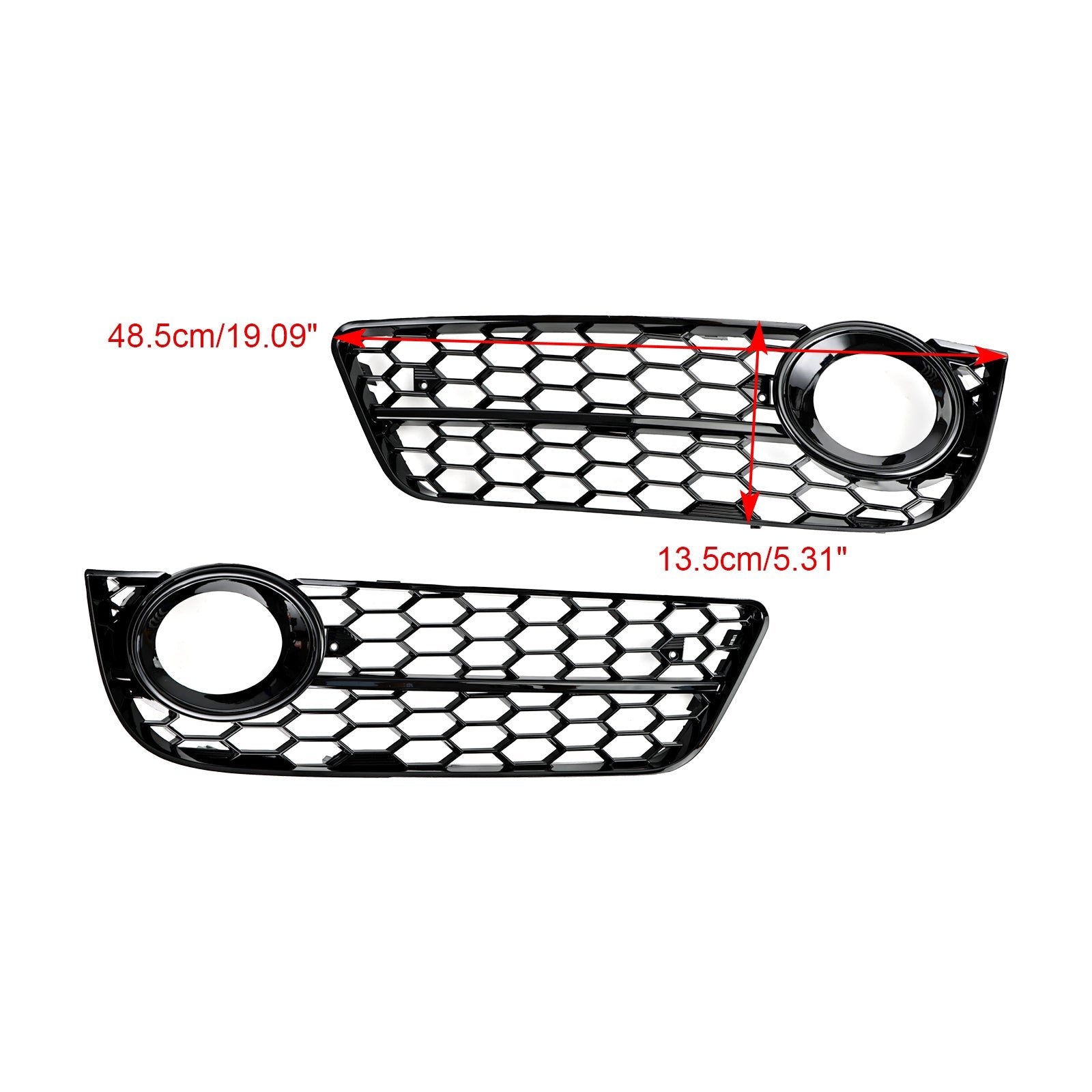 2007-2011 Audi A5 Pair Honeycomb Front Fog Lamp Cover Grille Grill 1522024