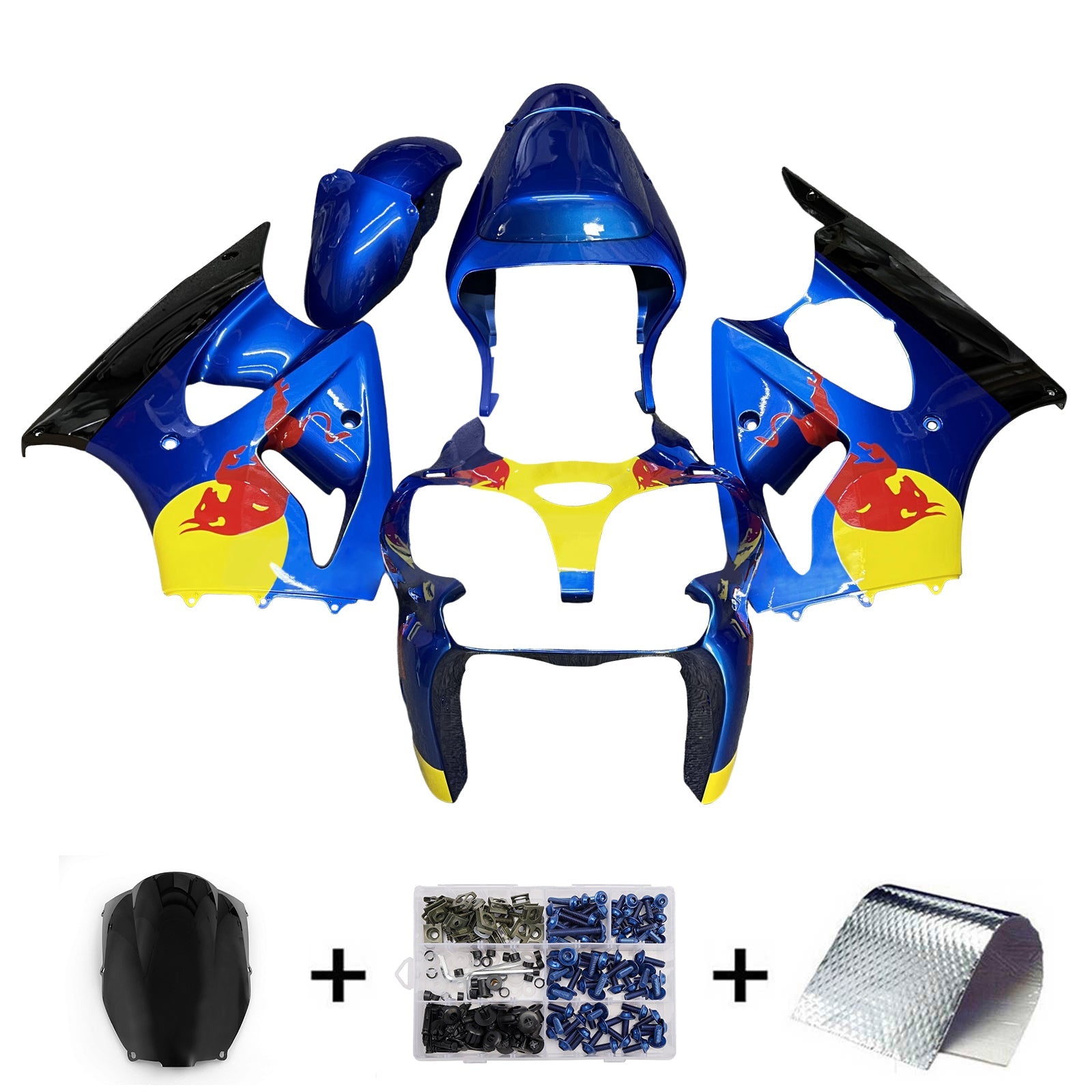 Injection Fairing Kit Bodywork For Kawasaki ZX6R 636 2000-2002 ZZR600 2005-2008
