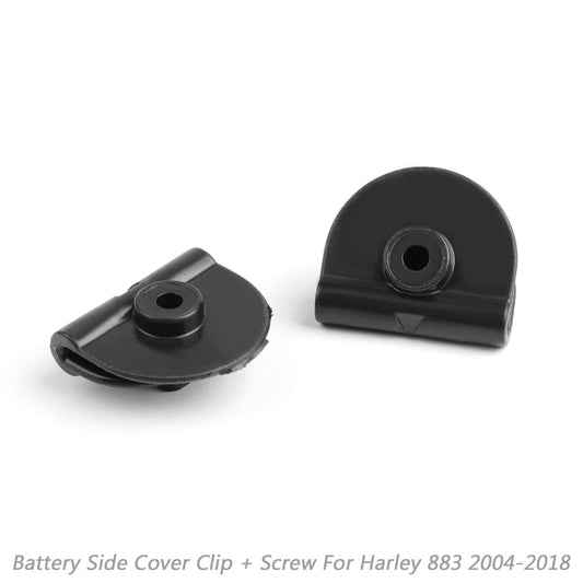 04-18 Sportster XL883 XL1200 1200 Black Harley Battery Left Side Cover Clip + Screw