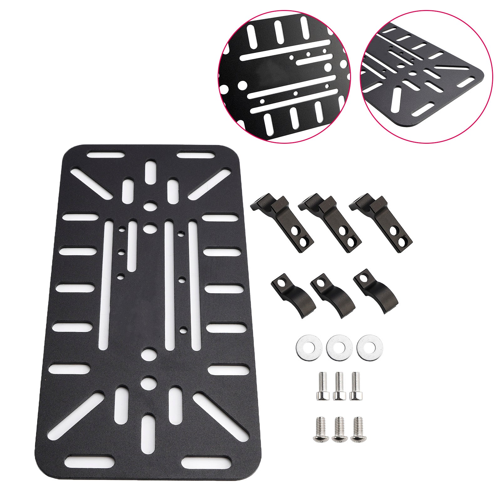 Universal Symmetrical Side Saddlebag Mounting Bracket Kit Black For Motorbike