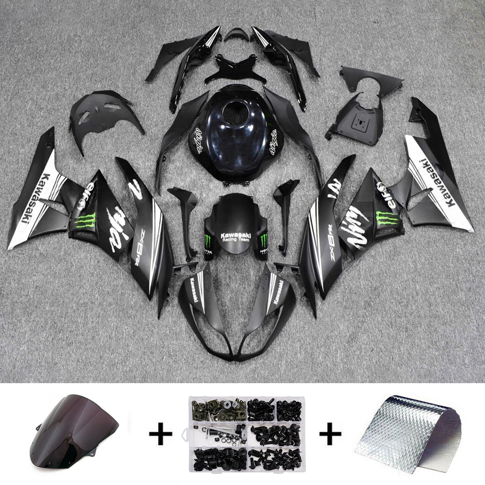 Injection Fairing Kit Bodywork Plastic ABS fit For Kawasaki ZX6R 636 2009-2012