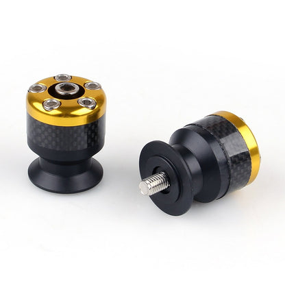 Universal Motorcycle CNC Carbon Fiber 10mm Swingarm Sliders Spools Gold