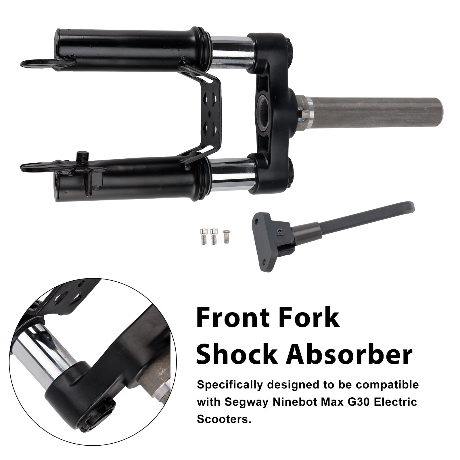 Front Fork Shock Absorber with Foot Stand for Ninebot Max G30 E-Scooters