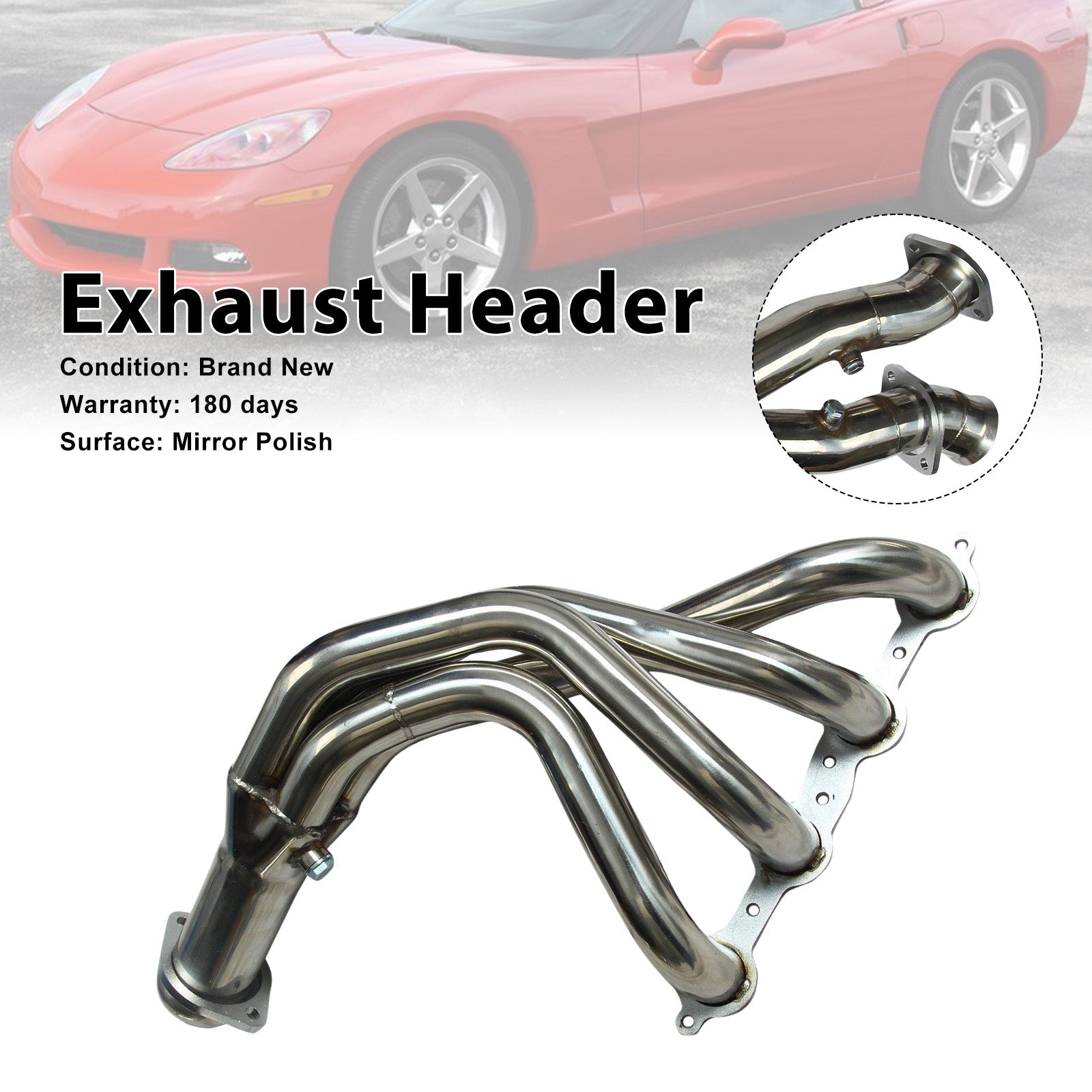 Exhaust Header Fit Chevy Corvette C6 LS2 LS3 2005-2013