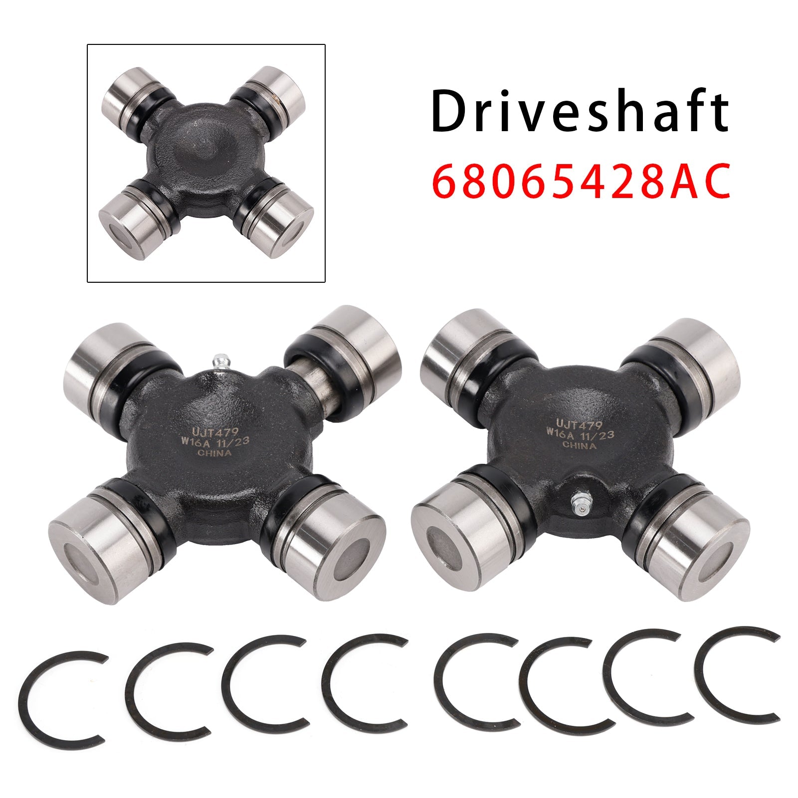 2008-2014 For Ram 4500 (4 Wheel Drive) 2PCS Outer Axle U-Joint Driveshaft 68065428AC