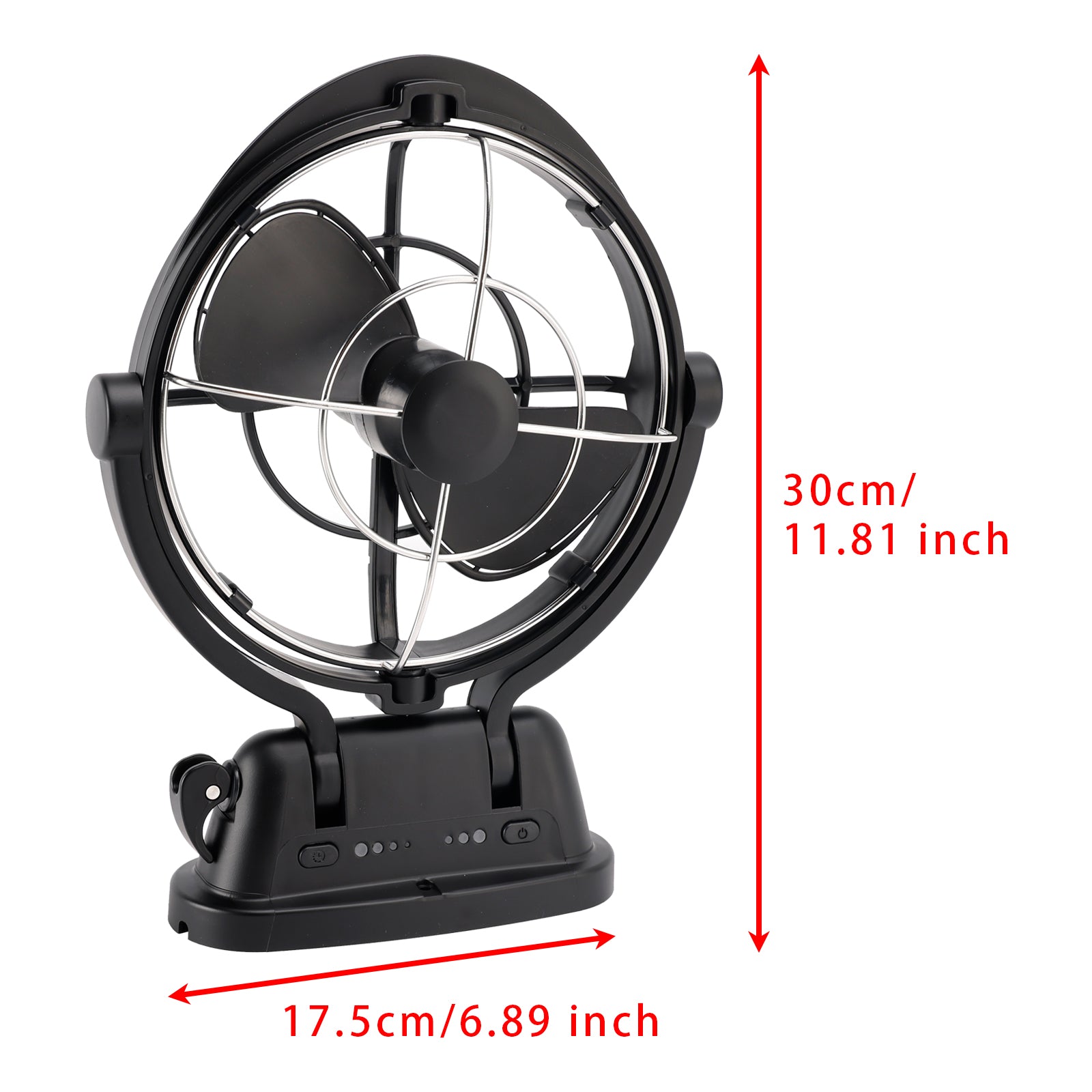 Auto-Sensing Low-Power 12V/24V Draw Fan Fit for Boats and RV Black