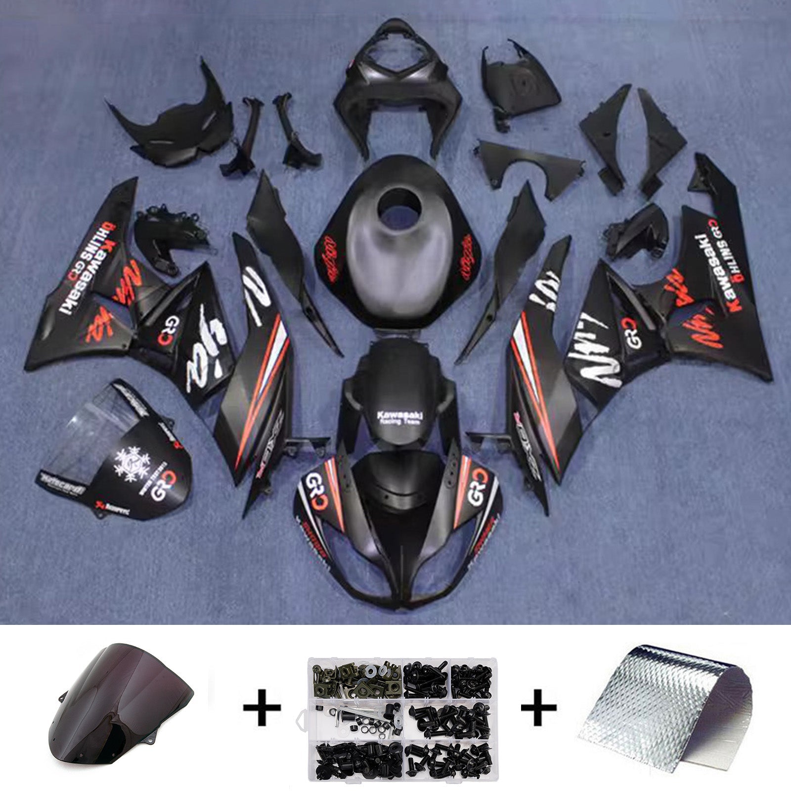 Injection Fairing Kit Bodywork Plastic ABS fit For Kawasaki ZX6R 636 2009-2012