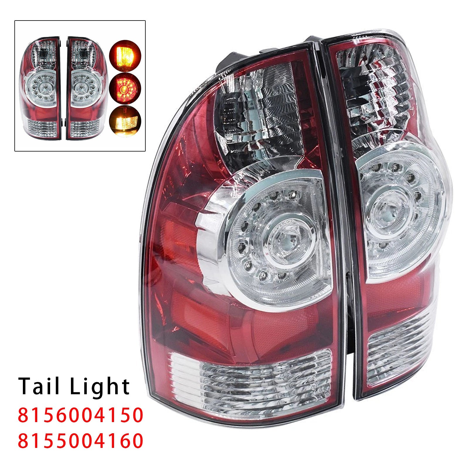 LED Tail Lights Brake Lamp 8156004150 8155004160 For Toyota Tacoma 2005-2015 Red