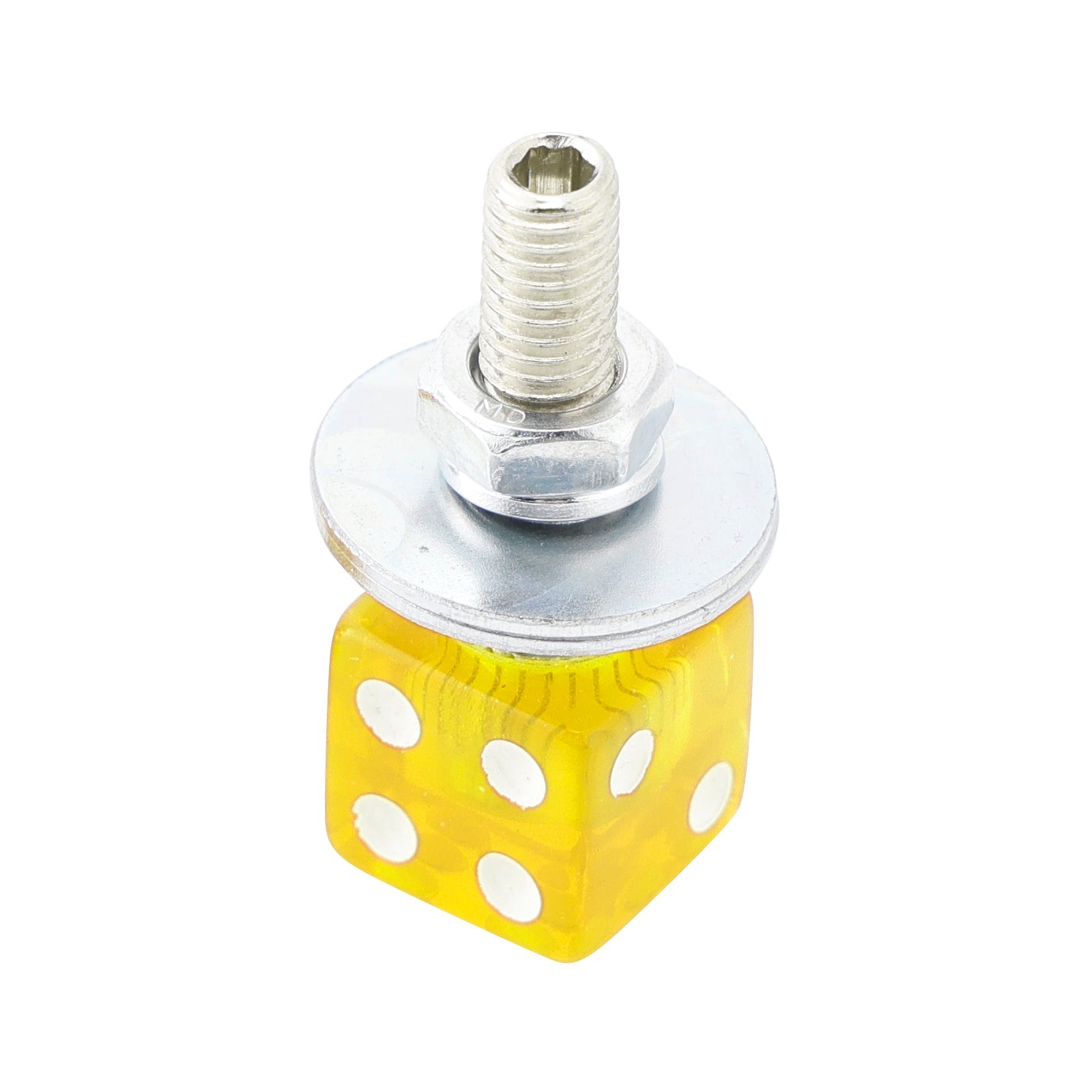 M6 Plastic Custom Head Dice License Plate Frame Screws Bolts Hardware Yellow X2