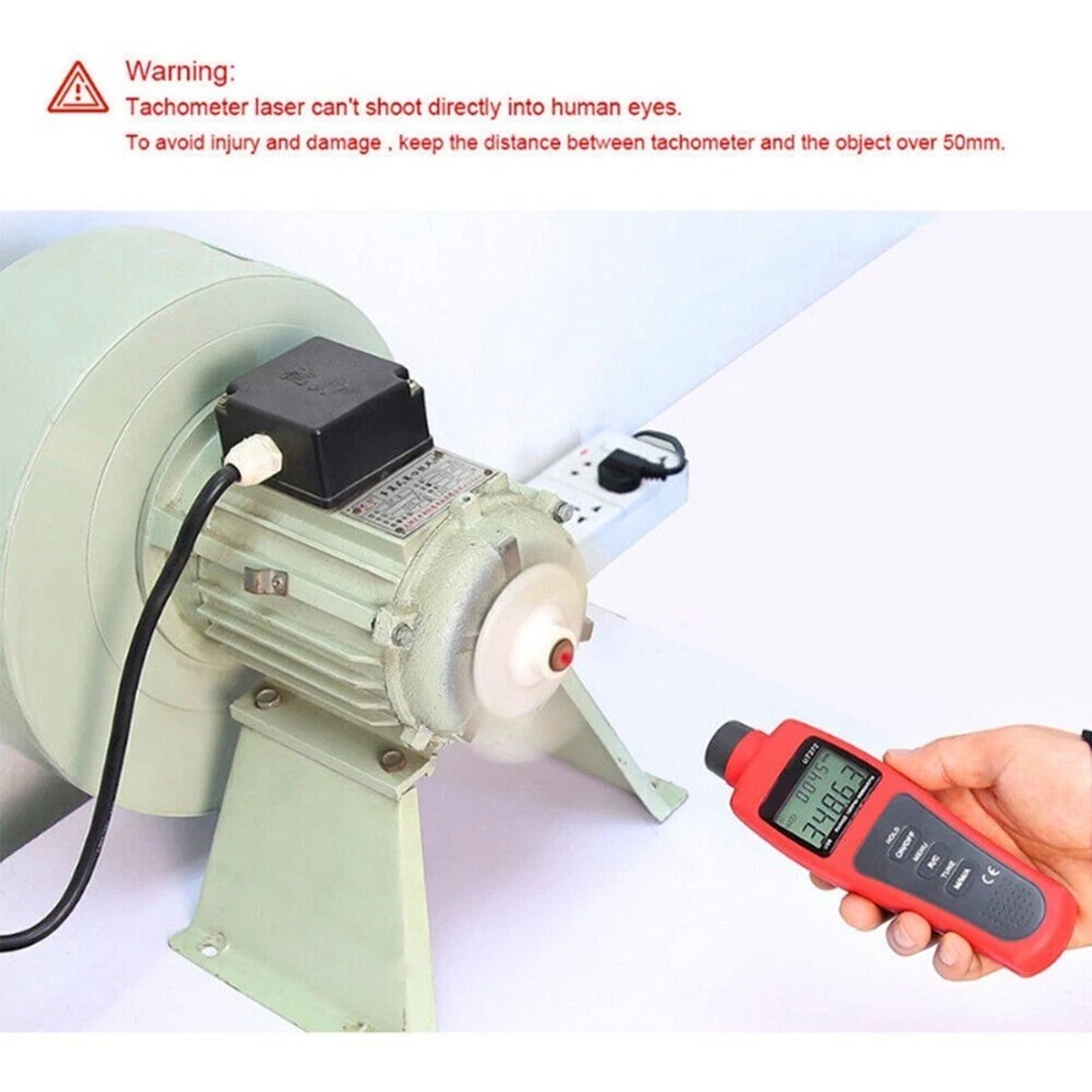 UT372 Digital Laser Photo Non-Contact Tachometer Rotate Speed Meter 99999RPM