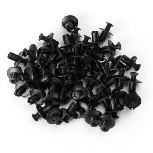 50 Pack 8mm Fairing Panel Trim Clips Screw In Rivets Clip Motorcycle Universal Generic