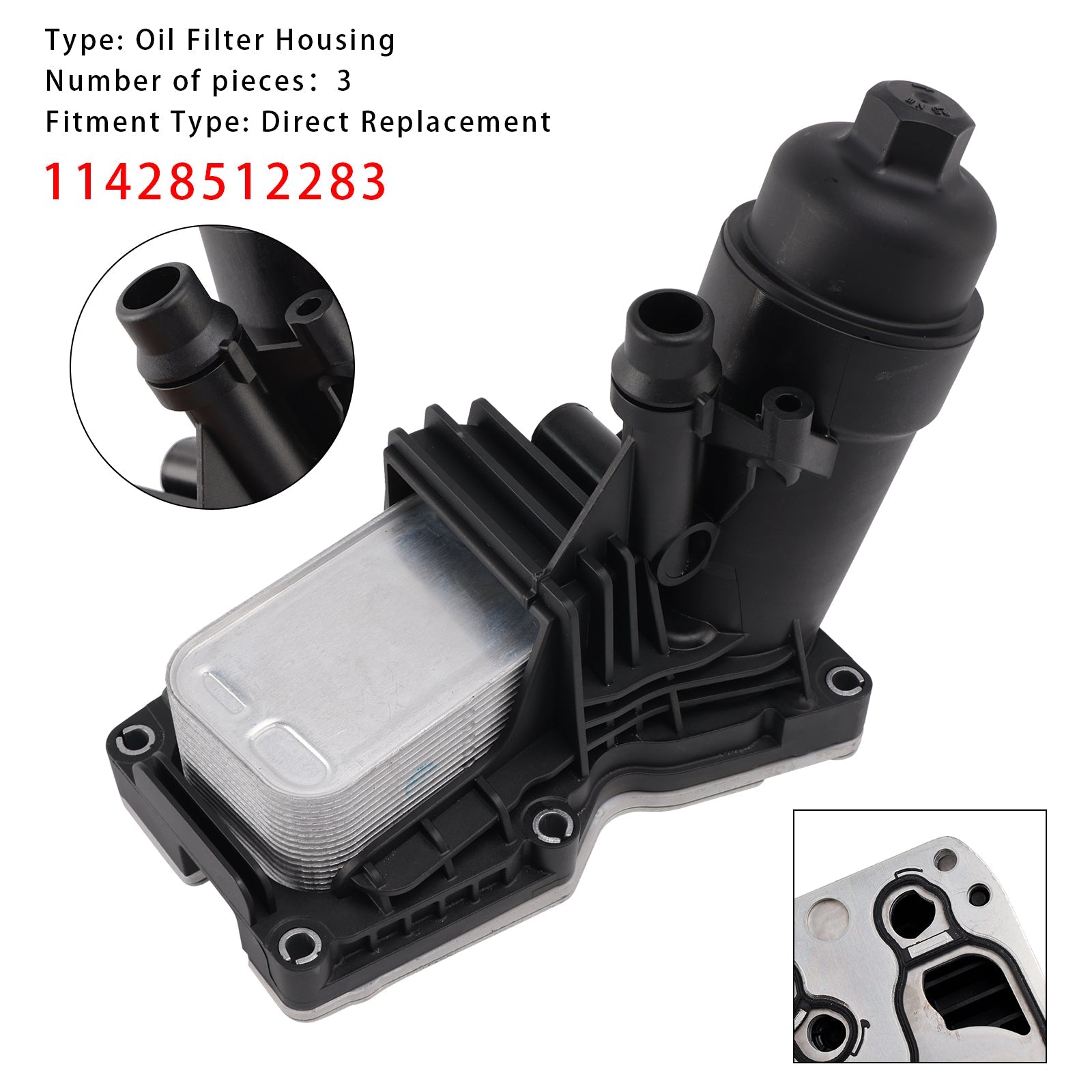 2011-2015 BMW 3' F30 Oil Cooler Oil Filter Housing & Gaskets 11428512283