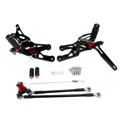 Honda Cbr1000rr 04-07 Cbr600rr 03-06 Black Alu Adjustable Rear Set Rearset