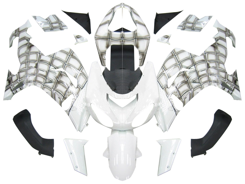 2006-2007 Kawasaki ZX 10R White Spiderman Racing Fairings Generic
