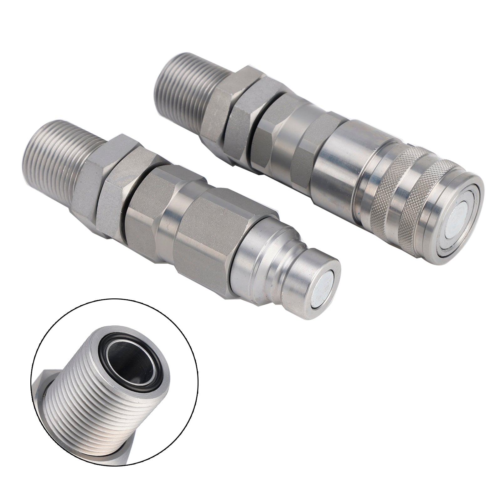 Hydraulic Flat Face Coupler Kit KV14216 AT312470 For John Deere 250 315 326D