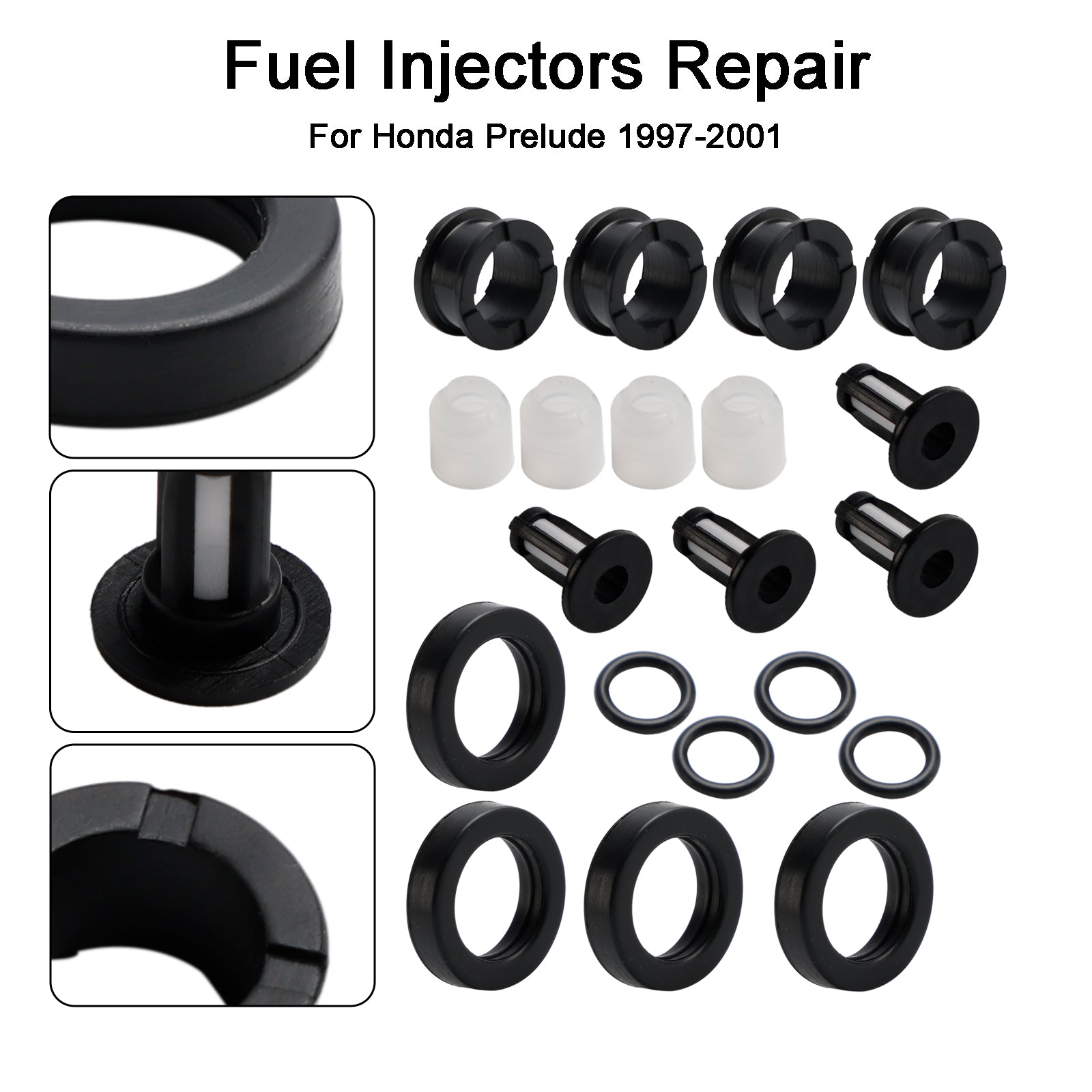 1997-2001 Honda Prelude Fuel Injector Repair Service Kit H22A4 FJ582