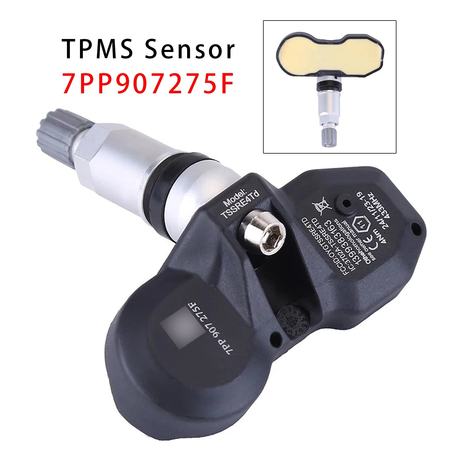 1X TPMS Tire Pressure Sensor For Audi A4 A6 A8 Q7 R8 Porsche Ferrari 7PP907275F