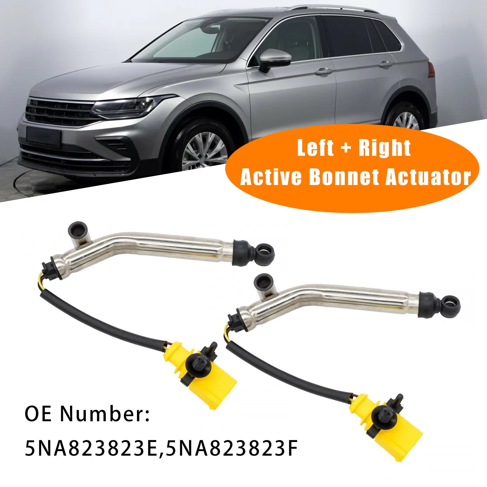 2X Active Bonnet Actuator 5NA823823E For VW Tiguan AD1 AX1 2.0 TSI 1.4 TSI