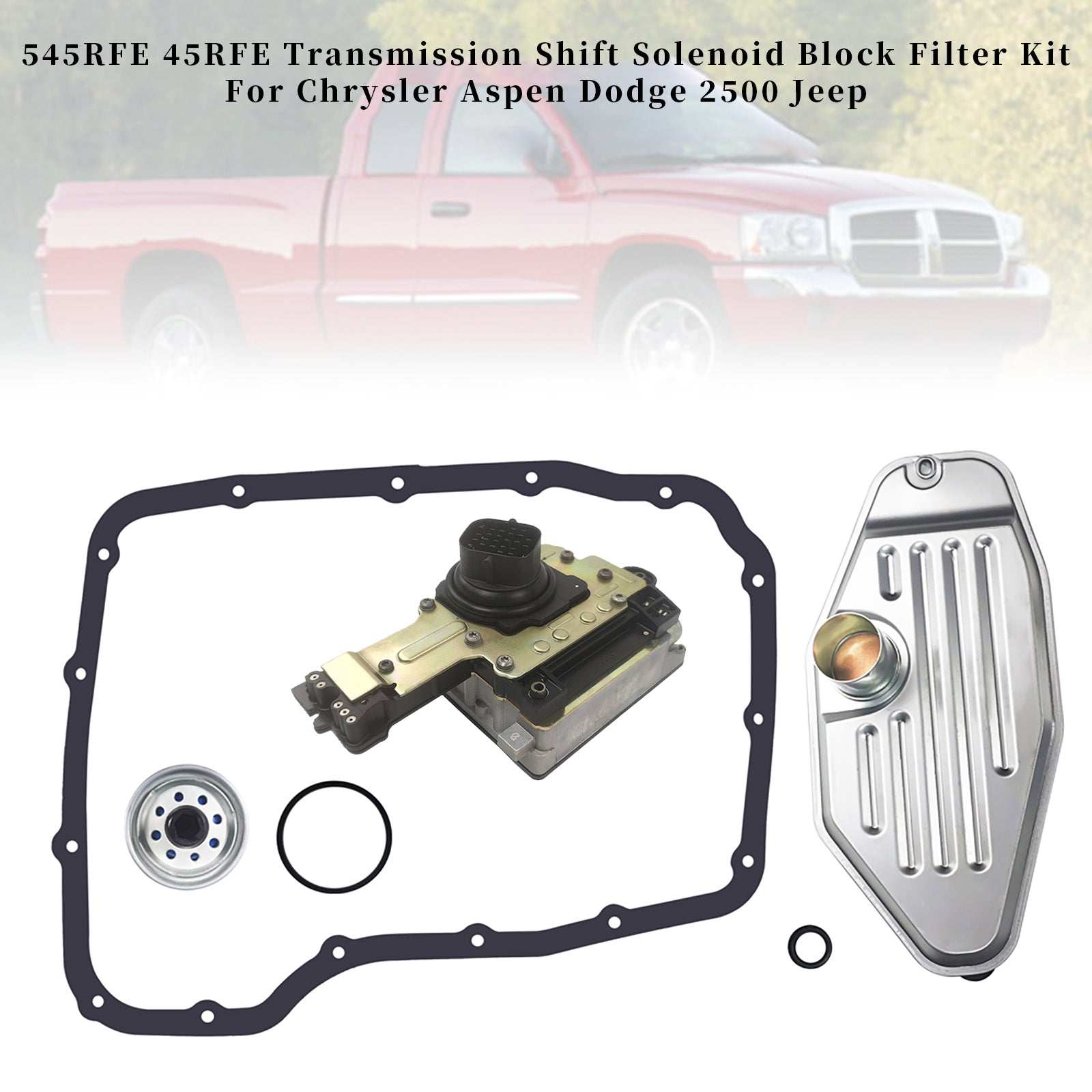 2002 Dodge Ram 1500 ST 3.7L V6 - Gas, 4.7L V8 545RFE 45RFE Transmission Shift Solenoid Block Filter Kit