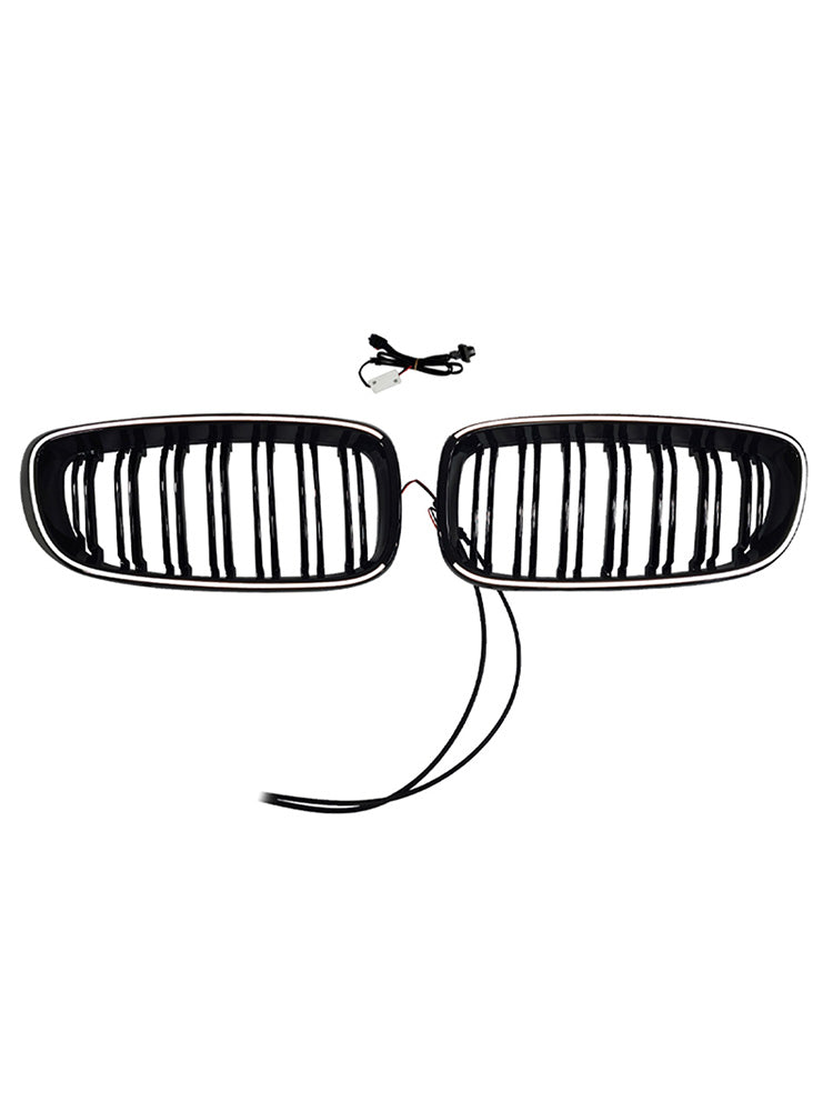 2013-2019 Fit BMW 3 Series F34 GT Dual Slat Front Bumper Grille Gloss Black