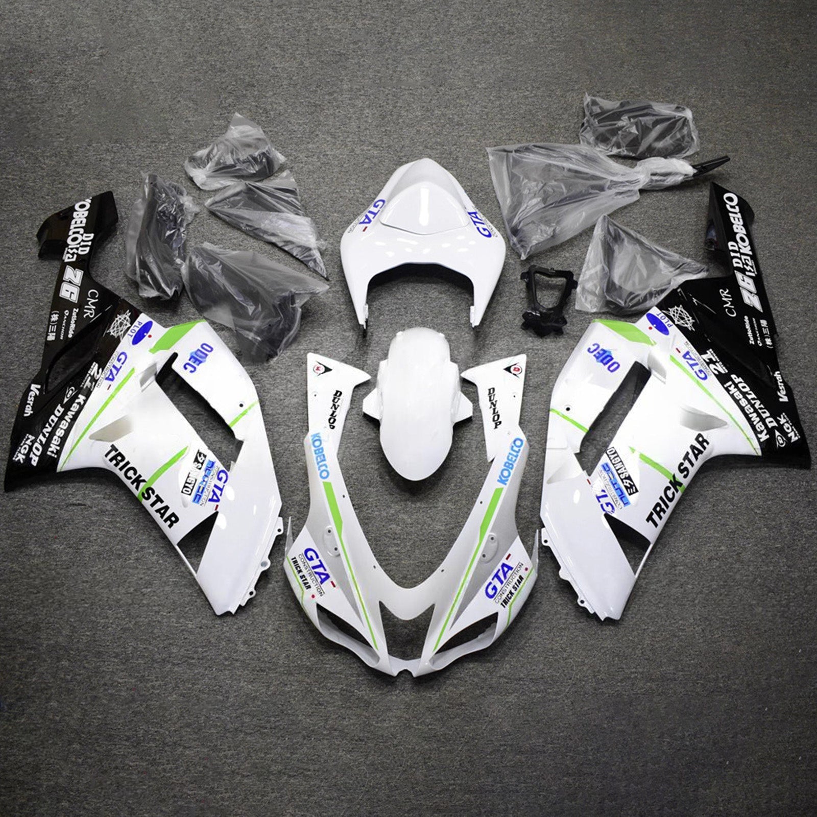 Injection Fairing Kit Bodywork Plastic ABS fit For Kawasaki ZX6R 636 2007-2008